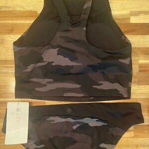 NWT Athleta Freestyle Camo A-C Crop Bikini Top and Full Bottom